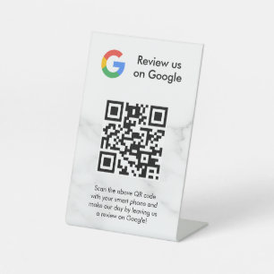 Google reviews qr code tabletop sign