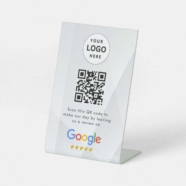 Google reviews qr code tabletop sign (Front)