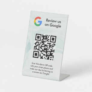 Google reviews qr code tabletop sign