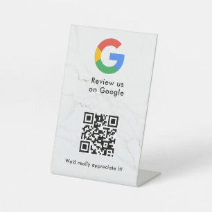 Google reviews qr code tabletop sign