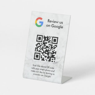 Google reviews qr code tabletop sign