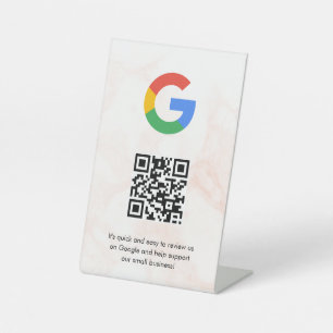 Google reviews qr code tabletop sign