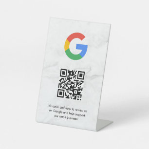 Google reviews qr code tabletop sign