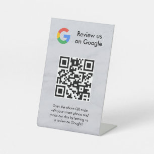 Google reviews qr code tabletop sign