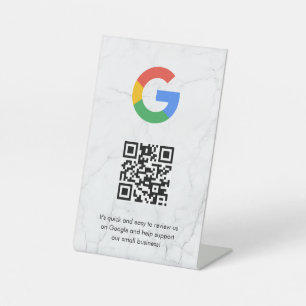 Google reviews qr code tabletop sign