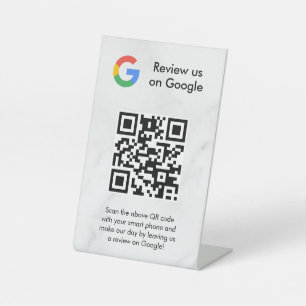 Google reviews qr code tabletop sign