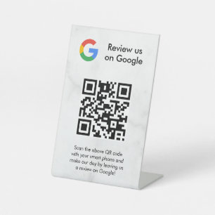 Google reviews qr code tabletop sign