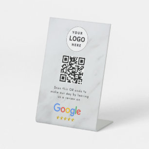 Google reviews qr code tabletop sign