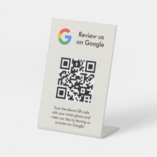 Google reviews qr code tabletop sign