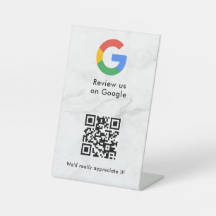 Google reviews qr code tabletop sign