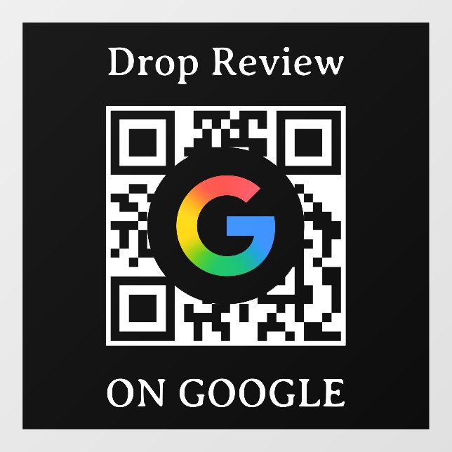 Google Reviews QR Code Window Cling Vinyl Decal (Sheet)