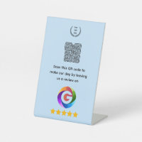 Google Reviews Tabletop Sign | QR Code Pedestal