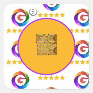 Google Reviews Tabletop Sign QR Code Pedestal Square Sticker