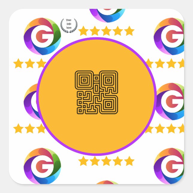 Google Reviews Tabletop Sign | QR Code Pedestal Square Sticker (Front)