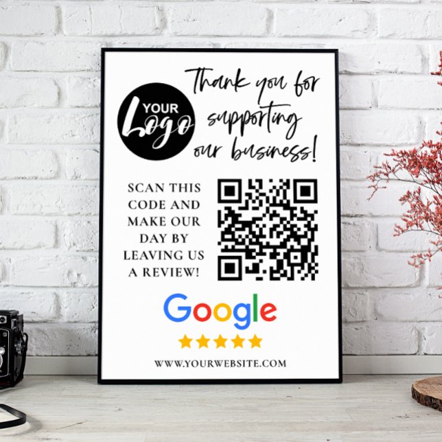 Google Reviews Thank You Logo QR Code Poster (Creator Uploaded)