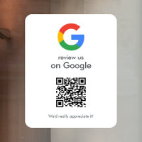 Google Reviews Window Cling | QR Code Vinyl Decal