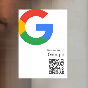 Google Reviews Window Cling   QR Code Vinyl Decal