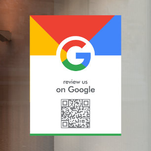 Google Reviews Window Cling   QR Code Vinyl Decal