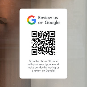 Google Reviews Window Cling   QR Code Vinyl Decal