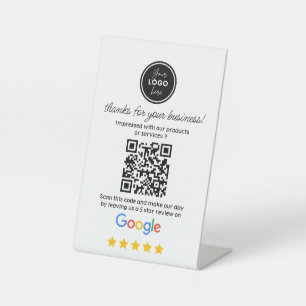 Google Reviews with Link QR Code Pedestal Sign