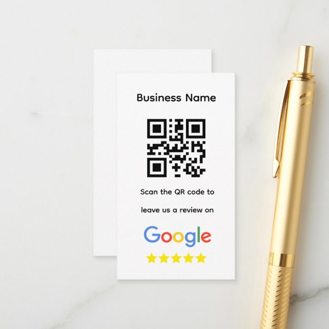 Google Reviews With QR Code and Business name Encl Enclosure Card (Front/Back In Situ)