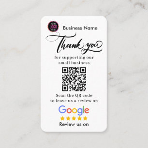 Google Reviews With Thank You And QR Code Business Business Card