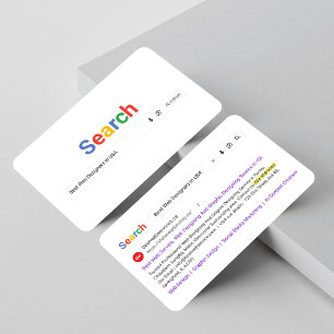 Google Search, Search Results, Google inspired Business Card
