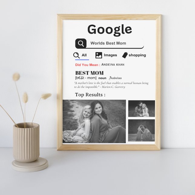 Google World's best Mum Retro Personlized photo  Poster (Creator Uploaded)