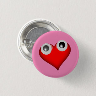 Googly Eye Heart Button
