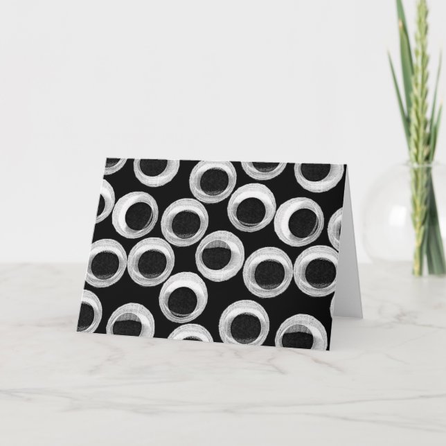 Googly eye pattern – black card (Front)
