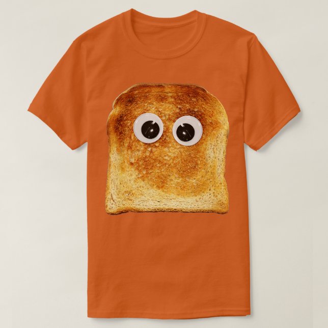 Googly Eye Toast Bread Eater Vegetarian Costume Fu T-Shirt (Design Front)