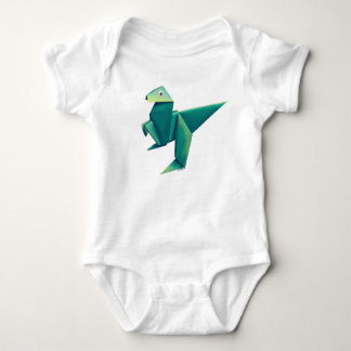 Googly-Eyed Origami Raptor Baby Bodysuit