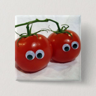 Googly Eyed Silly Tomatoes 15 Cm Square Badge