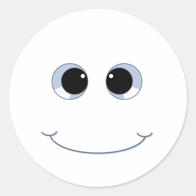 googly eyes face classic round sticker (Front)