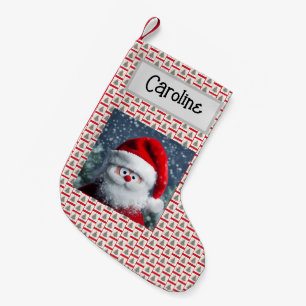 Googly Eyes Funny Santa, Customised With Name, Small Christmas Stocking