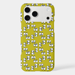 Googly Funny Cartoon Eyes Mustard Yellow Pattern