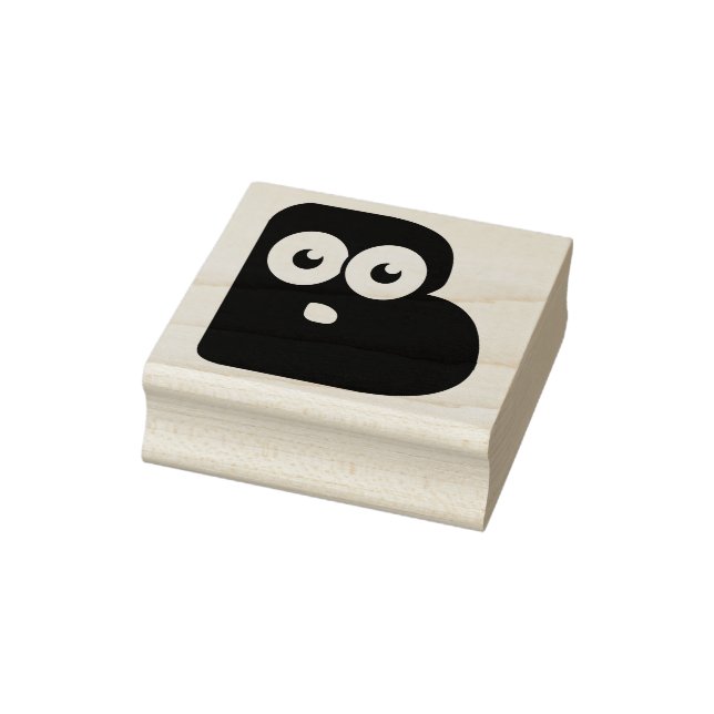 Googly Letter B Rubber Stamp (Stamp)