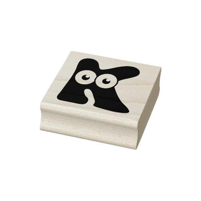Googly Letter K Rubber Stamp (Stamp)