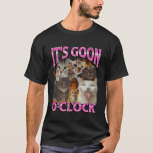 Gooning O'clock Funny Cat Meme Bootleg Graphic T-Shirt