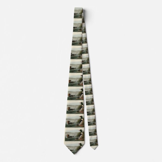 Goosander (Common Merganser) Audubon's Birds Tie (Front)