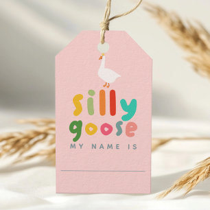 Goose Adoption Stuffie Pink Birthday Favour Gift Tags