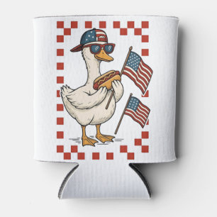 Goose American USA Flag Memorial Day 4th of July Can Cooler