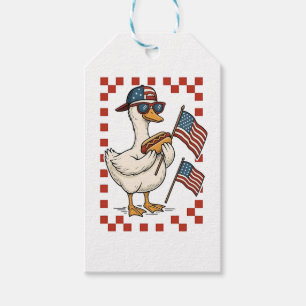 Goose American USA Flag Memorial Day 4th of July Gift Tags