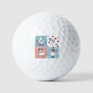 Goose American Usa Flag Memorial Day 4th Of July Golf Balls