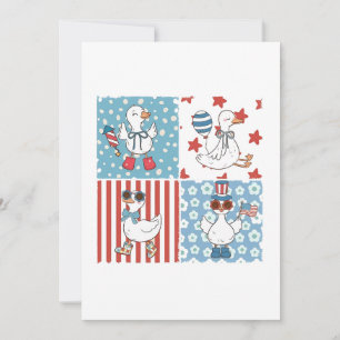  Goose American Usa Flag Memorial Day 4th Of July  Invitation