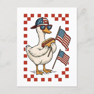 Goose American USA Flag Memorial Day 4th of July Invitation Postcard