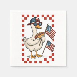 Goose American USA Flag Memorial Day 4th of July Napkin