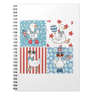 Goose American Usa Flag Memorial Day 4th Of July Notebook