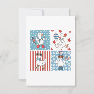  Goose American Usa Flag Memorial Day 4th Of July  Thank You Card