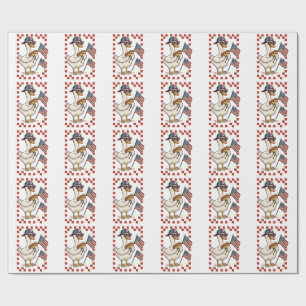 Goose American USA Flag Memorial Day 4th of July Wrapping Paper